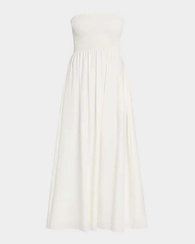 Jamie Strapless Linen Midi Dress
